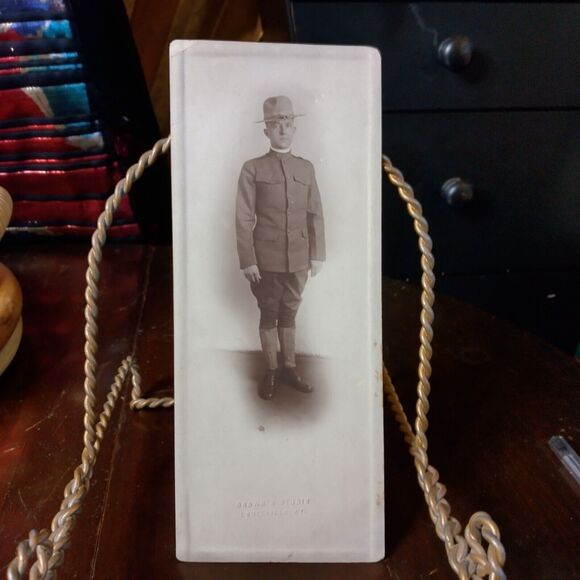 Cabinet Card World War 1 soldier Louisville Kentucky Brown's Studio 8" X 3 1/4" - Picture 2 of 6